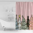 thumbnail image 2 of Christmas Winter Shower Curtain, 60" x 72", Snowflakes Pine Tree Simple Pink Waterproof Bathroom Curtain Washable Shower Curtain Set with 12 Hooks, 2 of 6