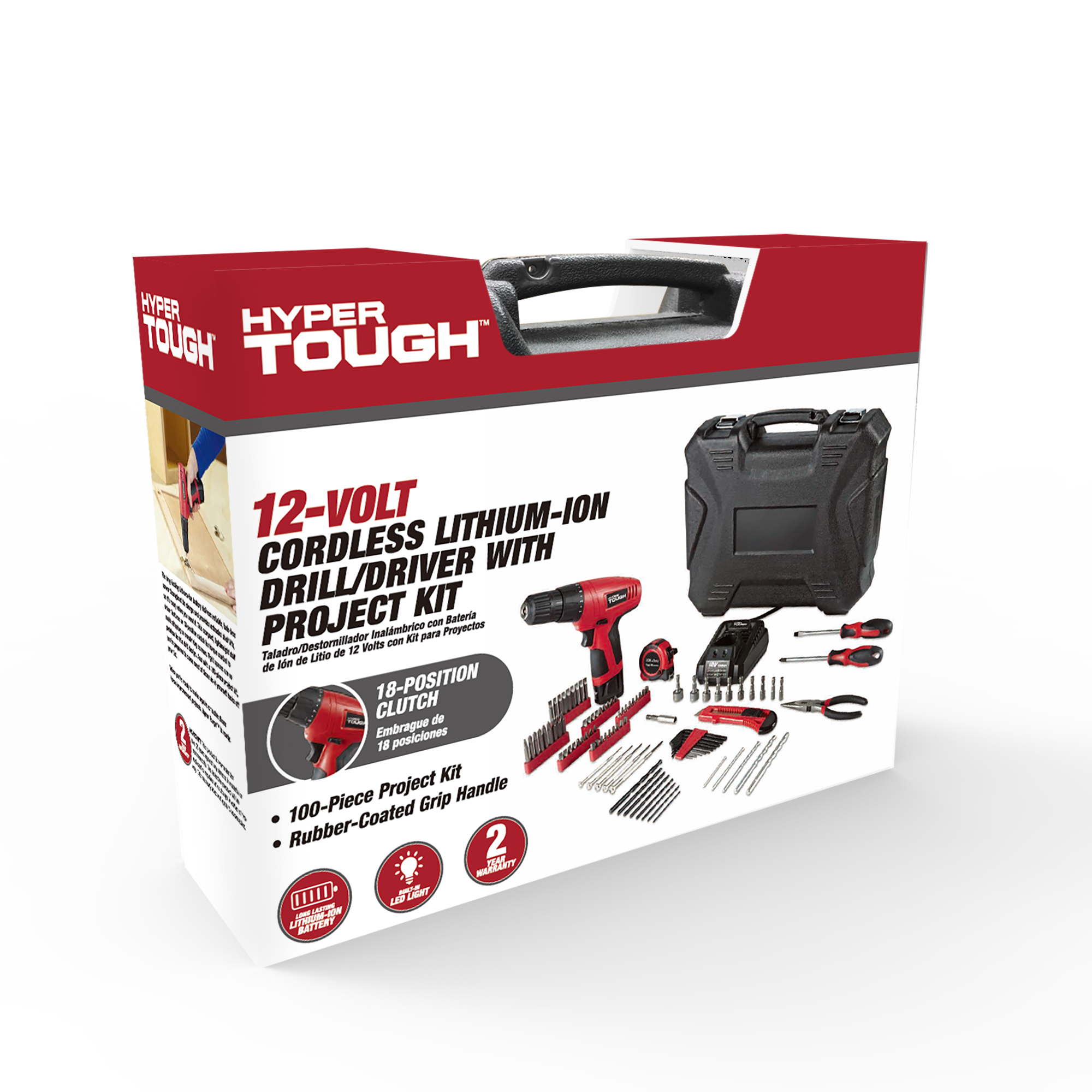 Hyper Tough 5241.41 12V Cordless Drill with 100 Piece Project Kit - image 5 of 5