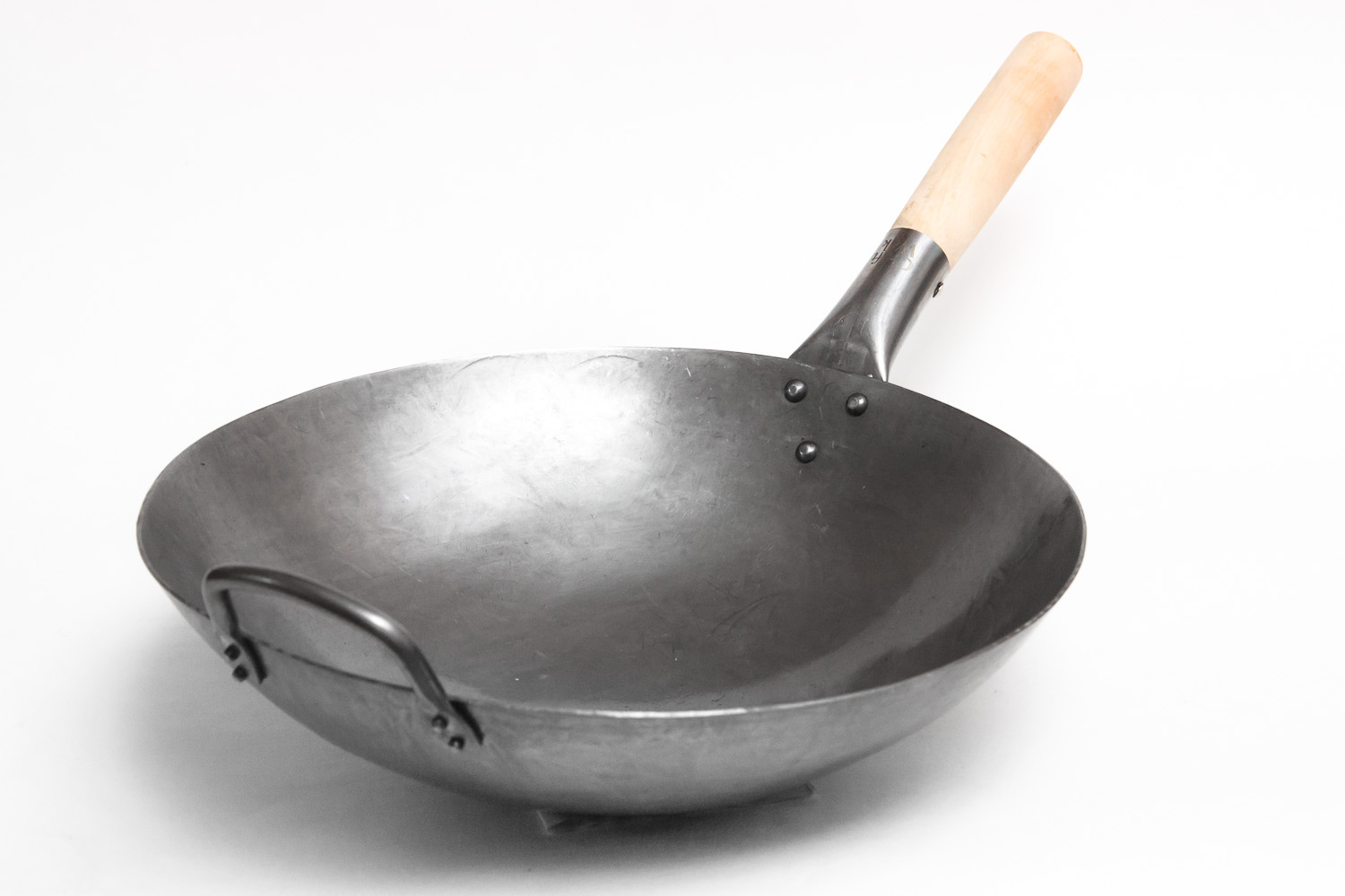 Craft Wok Traditional Hand Hammered Carbon Steel Pow Wok with Wooden and Steel Helper Handle (14 Inch, Round Bottom) / 731W88 - image 5 of 7