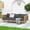 Rattan arms daybed + gray cushion, variant on Euroco CLAREMONT 3 SEATER DAYBED