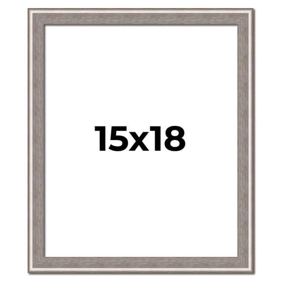 15x18 Frame Grey Real Wood Picture Frame Width 1.25 inches | Interior Frame Depth 0.5 inches | Hans