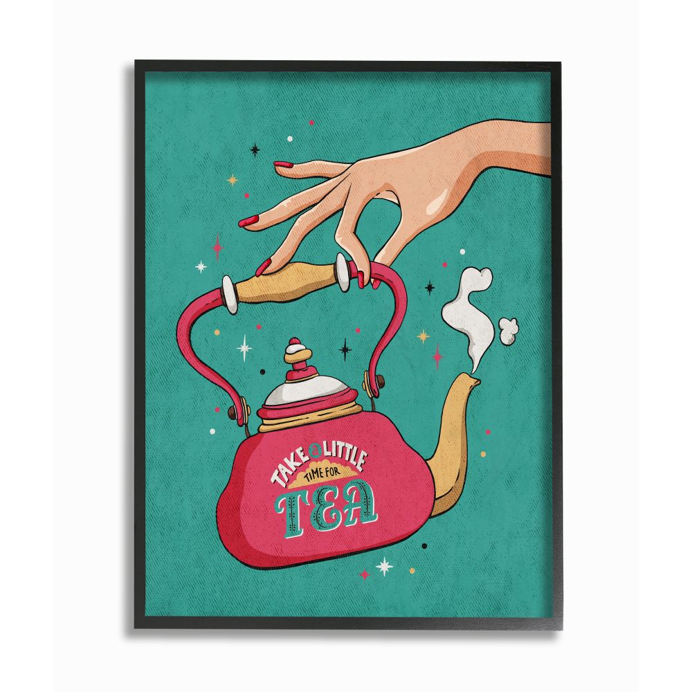 Stupell Industries Time For Tea Vintage Comic Book Design Framed Wall Art by Ester Kay