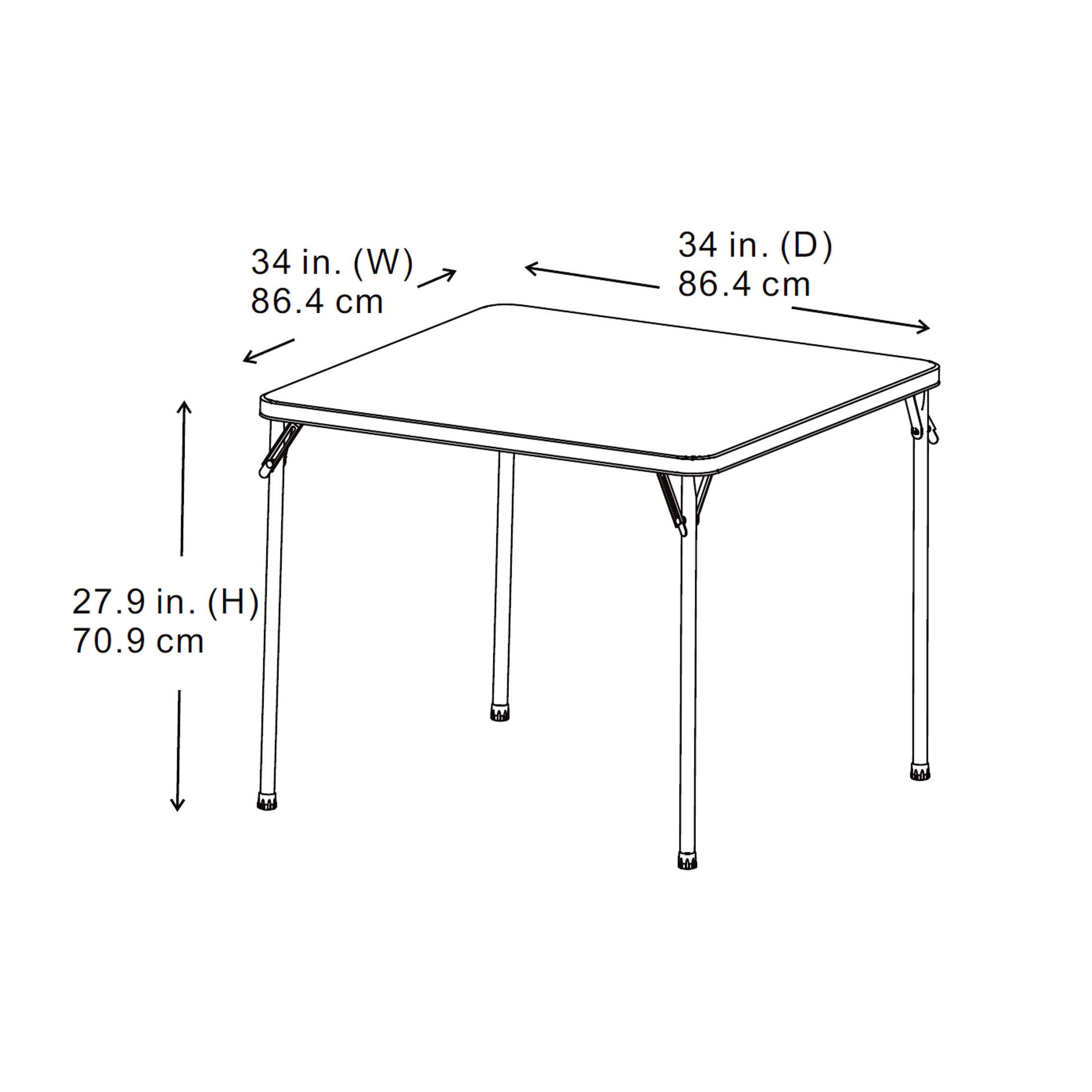 Mainstays 34-Inch Folding Card Table, Black photo 5