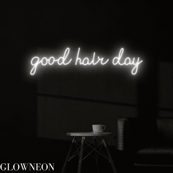 Glowneon Good Hair Day Neon Sign, Hair Salon Led Sign, Barber Decor