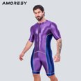 thumbnail image 5 of AMORESY - Mono de una pieza brillante para hombre, para triatlón, natación, running, carretera, montaña, carreras, ciclismo, 5 of 5