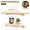 thumbnail image 2 of FUYGRCJ 2 Tier Corner Floating Shelves for Wall, Wood Corner Wall Shelf, 7 inch Solid Wood Floating Corner Shelf with Plant Display Rack Storage for Bedroom, Living Room and Office, 2 of 9