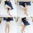 thumbnail image 3 of Unique Bargains Cotton Zippered Body Pillowcase Pillow Cover Navy Blue 20" x 60", 3 of 8