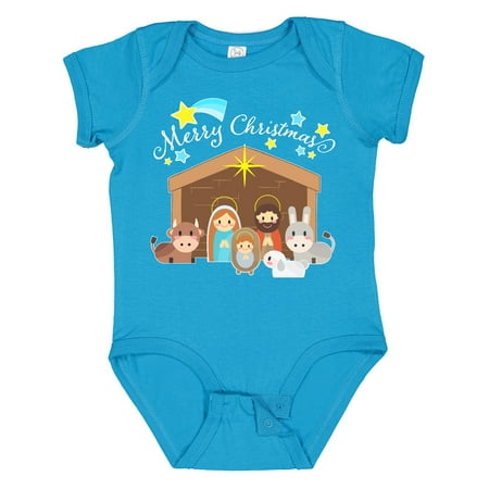 

Inktastic Merry Christmas Cute Nativity Scene Gift Baby Boy or Baby Girl Bodysuit