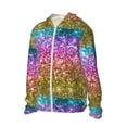 thumbnail image 2 of Kll Glitter Rainbow Print Men'S Women’s Upf 50+ Sun Protection Outdoor Hoodie Jacket Long Sleeve Fishing Hiking Performance Shirt- Large, 2 of 8