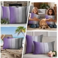 thumbnail image 4 of Purple Gray Ombre Outdoor Pillow Covers 26x26 Set of 2, Waterproof Patio Throw Pillowcase Protectors, Vintage Country Wooden Square Decorative Pillow Shams Cushion Covers for Seat Bed Couch Sofa, 4 of 8