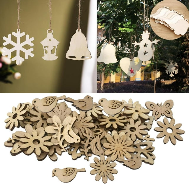 100 Piezas de Rodajas decorativas de Navidad perfecl Formas de adornos para decoraciones navideñas