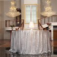 thumbnail image 1 of PartyDelight Silver Sequin Tablecloth Round 108" Table Linen for Wedding, Banquet, Party, 1 of 4