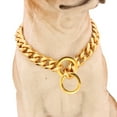 thumbnail image 3 of Gold Dog Collar Chain with Steel Buckle Width, Stainless Steel Cuban Link Slip Chain Training, 3 of 6