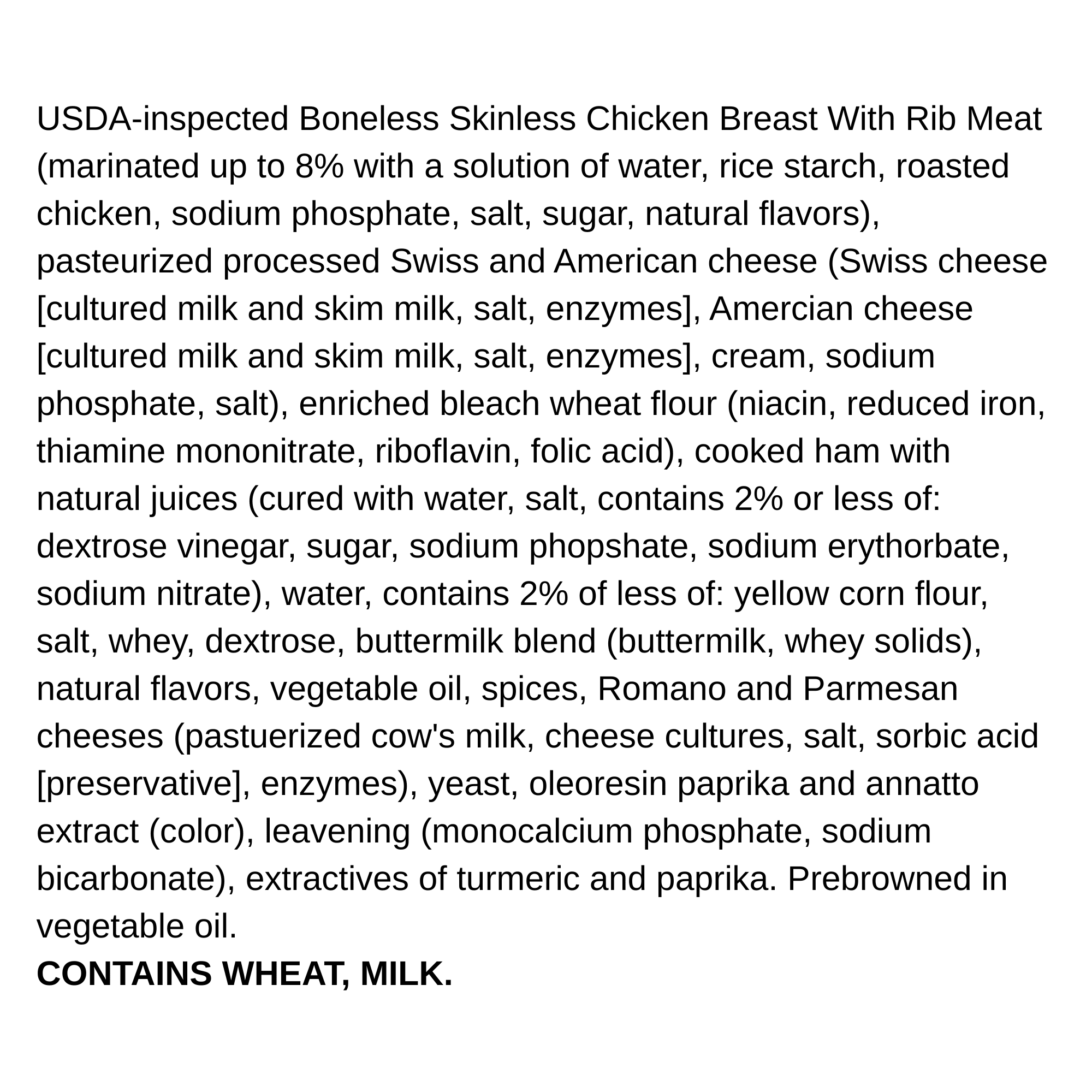 Today Gourmet - Uncooked Homestyle Breaded Cordon Bleu Boneless Chicken Breasts - 12-7oz Pcs. (5.25 lbs.)