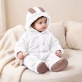 thumbnail image 5 of Agkizg Baby Girls Hooded Fleece Footed Romper, Full Length Plushes Jumpsuit, Thick Warm Infant Winter Outfit, 5 of 6