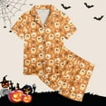 thumbnail image 4 of WEAIXIMIUNG Ensemble 2 Pcs Pyjamas pour Enfants Imprimé Graphique Chemise à Manches Courtes à Boutons et Shorts Ensemble de Pyjama 6-7 Ans, 4 of 5