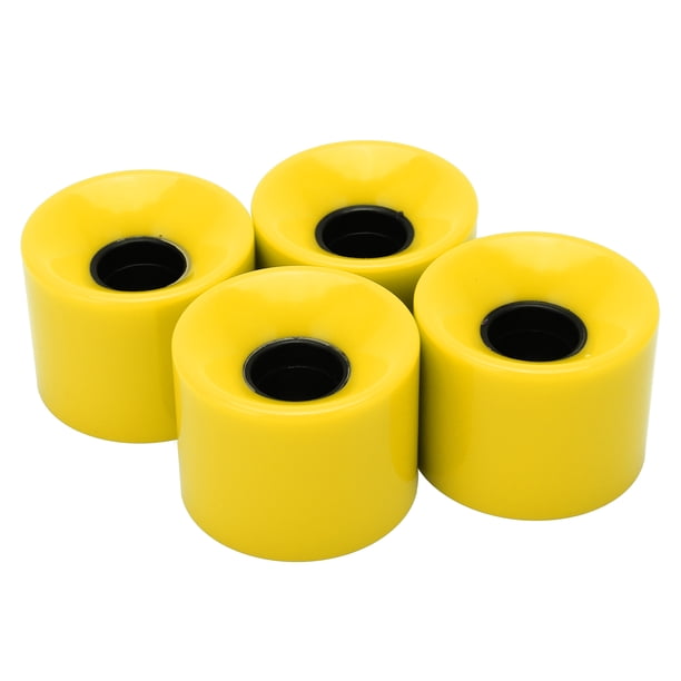 M Buder Ruedas de Patineta 60x45 mm / 2.36x1.77 in, Dureza 78A para Longboard Cruiser, Kit Repuestos de Poliuretano Alta Elasticidad y Agarre Antideslizante, 4 Unidades, Color Amarillo