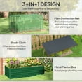 thumbnail image 3 of Outsunny Galvanized Raised Garden Bed, Planter Box with Crop Cage and Shade Cloth, Green, 3 of 9