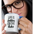 thumbnail image 2 of 3drose, Life Is Better on the Lake, 11oz Two-tone Blue Mug, 2 of 6