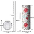 thumbnail image 5 of 20oz Pioneer Flower Floral Print Pattern Skinny Tumblers Stainless Steel Tumbler with Lid and Straw,Vacuum Insulated Double Wall Travel Tumbler Cups with Cleaning Brush for Coffee,Tea, 5 of 6
