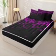 thumbnail image 2 of jejeloiu Pink Pixel Geometric Pattern Zipper Full Size Comforter Sets with Fitted Sheet and 2 Pillowcases Kids,Classic Checkered Print Zipper Bedding Set For Boys,Reversible,4-Piece, 2 of 7