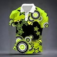 thumbnail image 3 of BRGZLK Golf Shirts For Men Short Sleeve Dry Fit Geometric Printed Moisture Wicking Button Performance Print Polo Shirt For Tennis Hiking Camping, 3 of 4