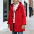 thumbnail image 2 of OJSFQUFP Boys' Hooded Single Breasted Solid Color Elegant Coat Versatile Wool Trench Coat for Toddlers and Preschoolers, 2 of 8