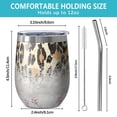 thumbnail image 5 of 12oz Stemless Wine Tumblers Leopard Print and Baseballs Pattern Vacuum Insulated Stainless Steel Travel Tumbler Cups Mug with Lid and Straw for Champaign,Cocktail,Beer with Cleaning Brush, 5 of 5