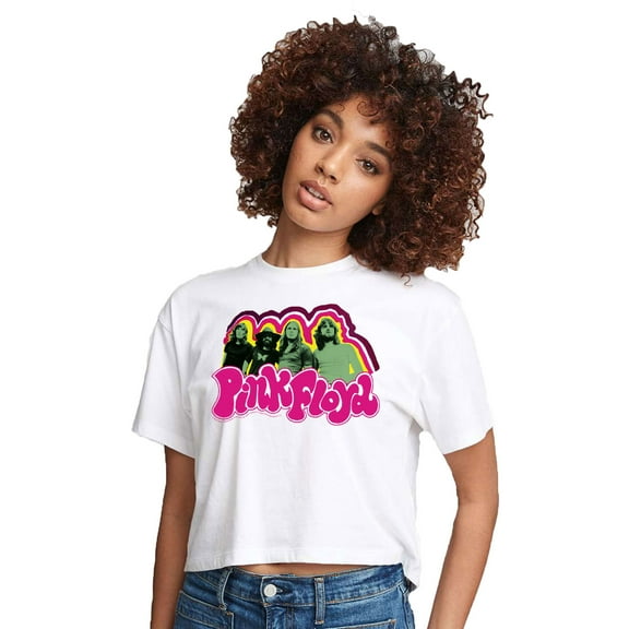 Pink Floyd - Poster - Juniors Cropped Cotton Blend T-Shirt