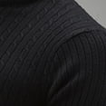 thumbnail image 5 of Men's Slim Fit Turtleneck Sweater Casual Knitted Twisted Pullover Solid Sweaters Black XL, 5 of 9