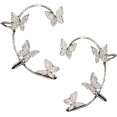 thumbnail image 1 of 1 par de pendientes de mariposa con puños de circonitas, pendientes de mariposa que se envuelven alrededor de las orejas, pendientes de mariposa, clips de oreja de mariposa de circonitas brillantes, pendientes vintage (plata) Rojo Verde, 1 of 4
