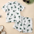 thumbnail image 4 of Boy Outfit Set Baby Boys Clothes Set Toddler Infant Boys Button-down Shirt Tops + Cotton Gauze Shorts Summer Outfit 2PCS with Pockets Toddler Boy Short Set, 4 of 6