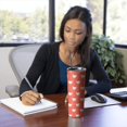 thumbnail image 4 of 20oz Red Chicken Pattern Skinny Tumblers Stainless Steel Tumbler with Lid and Straw,Vacuum Insulated Double Wall Travel Tumbler Cups with Cleaning Brush for Coffee,Tea, 4 of 6