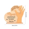 thumbnail image 4 of Decoración de gestos familiares de madera para el Día de la Madre | Adorno de decoración para el hogar | Artesanía de madera con acabado natural | Regalo sentimental | Tamaño 25x20cm | Calidad, 4 of 7