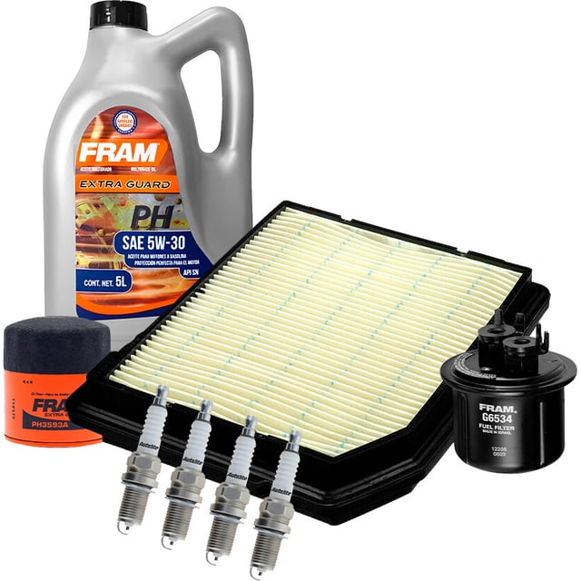 Kit De Afinación Con Aceite 5W30 Mineral, Bujías Platino, Filtro De Aire, Filtro De Aceite Y Filtro De Combustible 8 Piezas Compatible con Honda Crx L4 1.6L DE 1988 A 1991