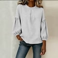 thumbnail image 6 of Women's Casual 3/4 Sleeve Round Neck Pullover Tops Shirts Blouses Loose Fit Solid Color Soft Tee Tunic for Daily Wear Work Office Vacation Outfits Fashion Essential Gift for Women, 6 of 9