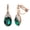 Green, variant on Pink Crystal Clip on Earrings for Women Wedding Birdal Gold Plated Non Pierced Ears Oval Cubic Zirconia Dangle Earrings Clips