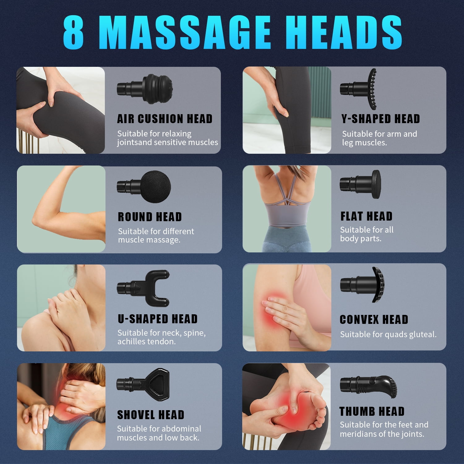 Massage Gun Deep Tissue Back Massage Gun for Athletes Pain relief 30 Speed Percussion Massager with 8 Massage Head and LED Touch Screen