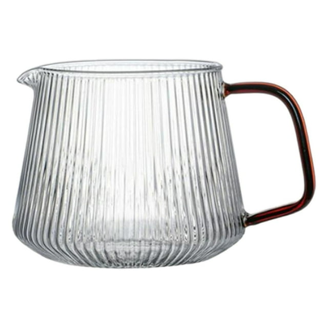 yuksok Clear Coffee Pot Large Capacity with Handle Portable Glass Serving Cups for Home 600ml