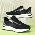 thumbnail image 2 of XIMIN Women's Wide Toe Box Walking Shoes with Arch Support Orthotic Sneakers for Plantar Fasciitis Heel and Foot Pain Relief Natural Foot Shape Tennis WhiteBlack (8.5, Black), 2 of 6