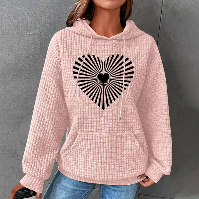 Qiopertar Chandail en Molleton à Manches Longues Col Rond Imprimé pour Femmes, Ample, Pull, Blouse en Solde, Livraison Gratuite à Moins de 5$, jusqu'à 90 % de Réduction
