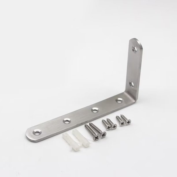 Soporte de ángulo recto de acero inoxidable de 8 piezas, soporte de estante de pared, soportes de ángulo de madera, soporte de estante de radiador, soporte de panel de cerca, soporte de estante de andamio LingWen 8390612382833