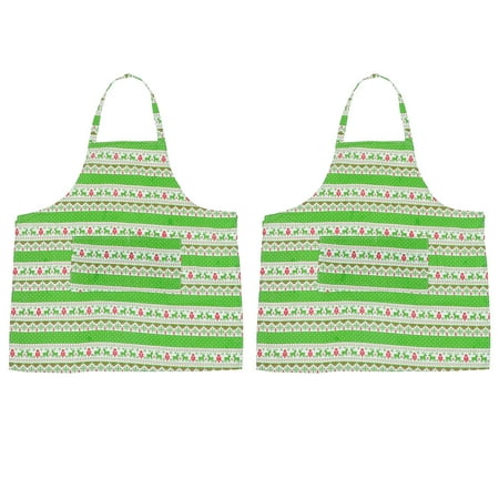 

2pcs Multi-use Christmas Theme Apron Kitchen Cooking Apron Hairdressing Supply