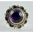 thumbnail image 6 of Navya Craft Amethyst Round Sterling Silver Purple Gemstone Handmade Statement Women Ring Size 7.5, 6 of 7