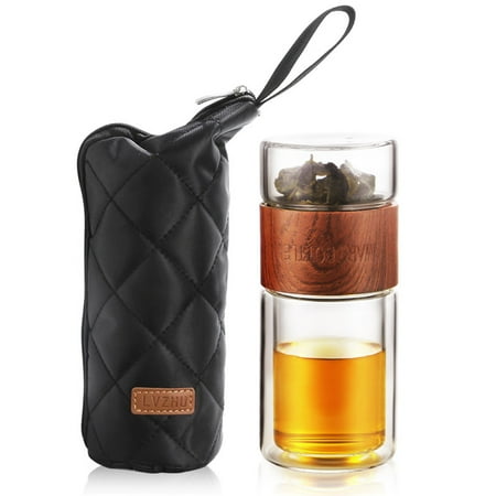 

Livesture Double glass tea cup Brown