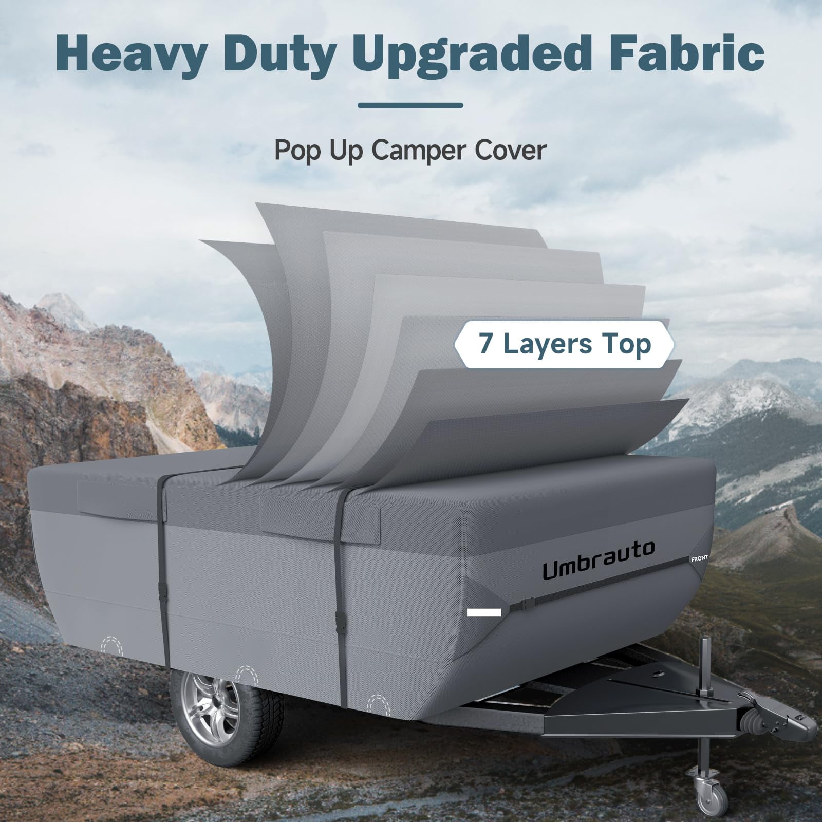 Umbrauto Pop Up Folding Camper Cover Fits 16'-18' Upgraded