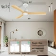 thumbnail image 7 of 52 Inch Light Wood Bedroom Patio Porch Outdoor Indoor Smart Ceiling Fans with Lights Remote, 7 of 7