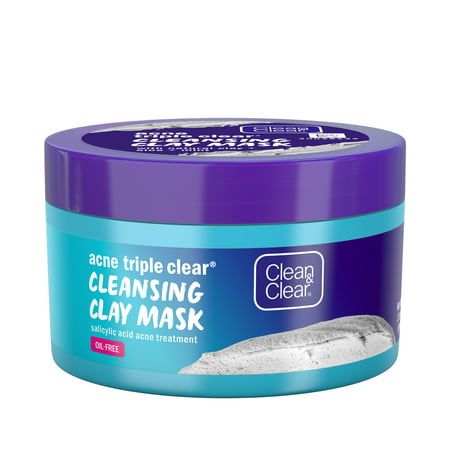 Clean & Clear Acne Triple Clear Clay Face Mask, Salicylic Acid, 3.5 (Best Clay Face Mask For Oily Skin)