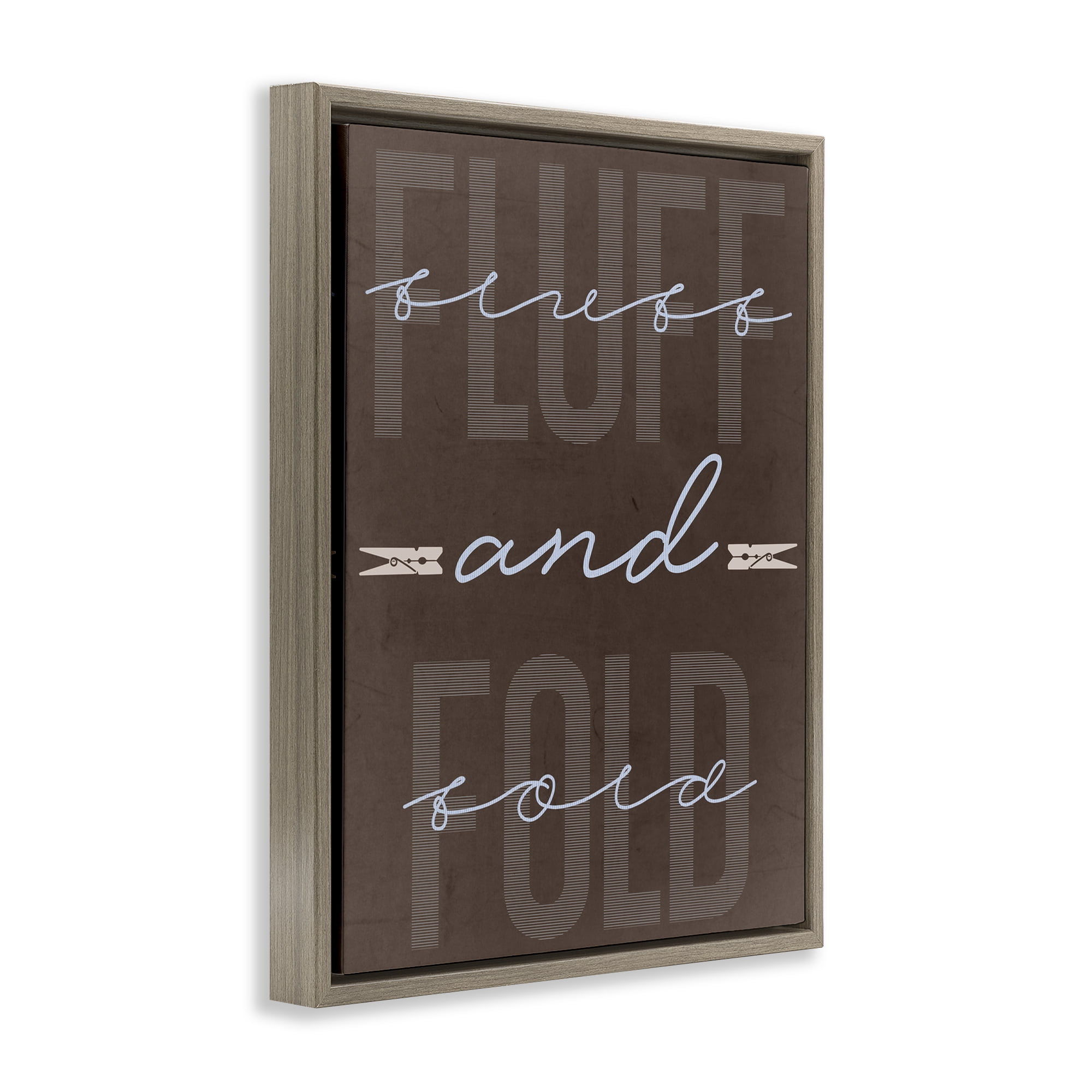Fluff And Fold Brown Minimal Brown Framed Floater Canvas Wall Art, design by Marcus Prime