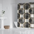 thumbnail image 2 of Gray White Gold Marble Pattern Shower Curtain 84"x72" ,Bathroom Decorative Shower Curtains Set with 12 Hooks,Modern Waterproof Washable Shower Curtain, 2 of 6